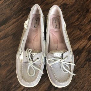 Sperry Boat Shoes Silver Size 7.5